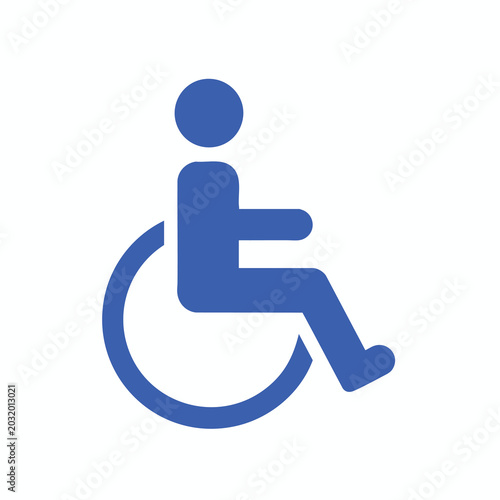 Blue International Symbol of Access Wheelchair Icon.