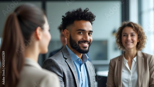 Diverse Young Professional Team Collaborating in a Modern Bright Office Setting