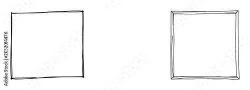 Photo frame set with elegant black line art illustration on a crisp white background featuring photo frames, border designs, minimalist style with line art and illustrative graphics