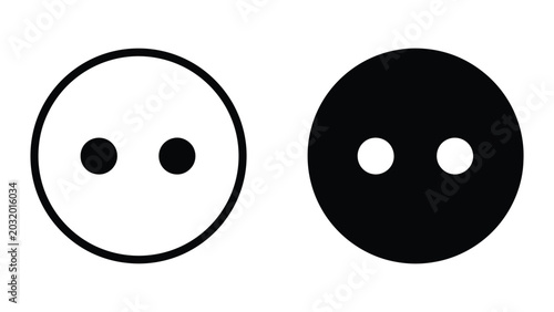 Foto Neutral face icon set in outline and solid glyph style vector