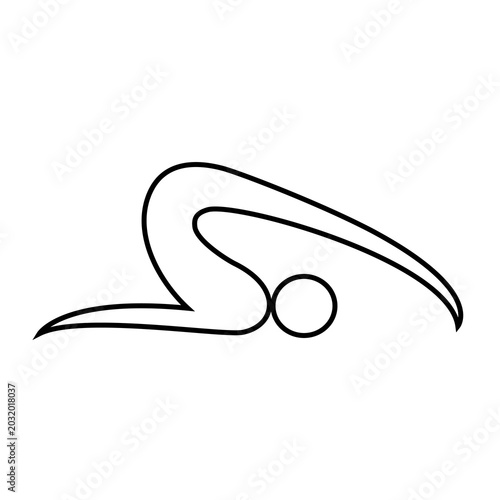 Outline style of a person bending deeply backwards to touch the floor. Related to flexibility, core control, advanced contortion, ideal for gymnastics schools, flexibility tutorials, pilates studios