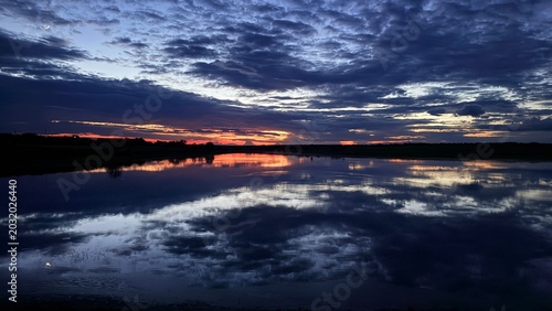 sunset over the river