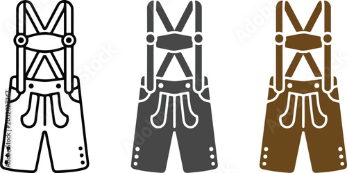 Fotografía Lederhosen vector illustration showing traditional Bavarian costume concept for