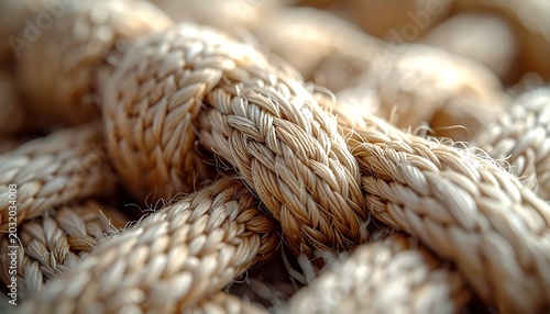 Close-up of natural fiber rope texture.