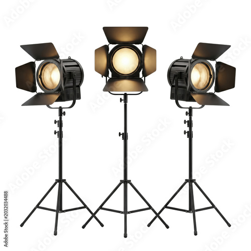 Foto Three professional studio photography continuous light fixtures