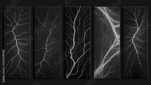 Canvas-taulu Lightning bolt patterns on a black background abstract atmospheric phenomena wea
