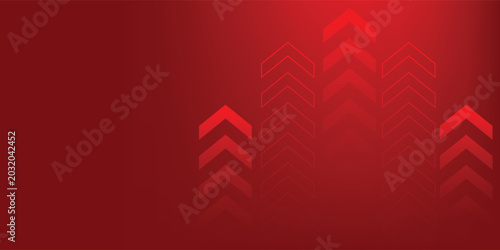 Canvastavla Abstract vibrant red gradient background featuring multiple stylized chevron upward arrows