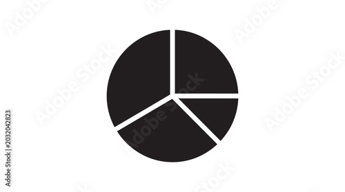 Canvastavla Pie chart silhouette on a white background simple graphic design