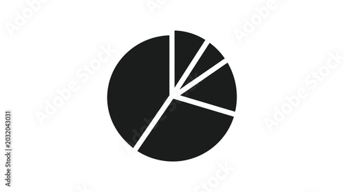 Foto Pie chart silhouette on a white background graphic representation of data