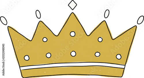 Photos Golden royal crown vector illustration, hand drawn king or queen headpiece with