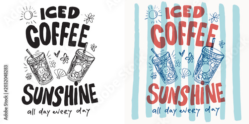 Trendy hand drawn doodle lettering quote about coffee. Lettering for t-shirt design, mug print, bag print, clothes fashion. 100% hand drawn vector image.