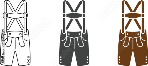 Photos Lederhosen vector illustration showing traditional Bavarian costume concept for