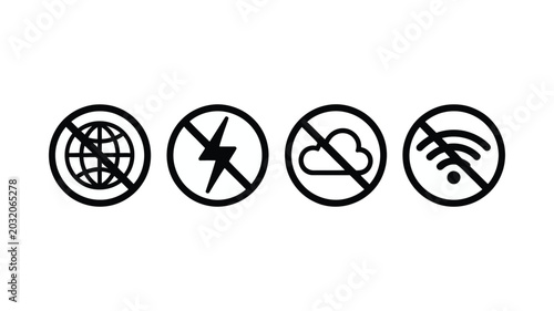 Foto Disconnect Icon Vector Illustration Featuring Offline Symbol and No Internet Con