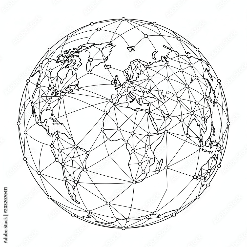 Obraz premium Abstract 3D Digital Connectivity Grid with Glowing Lines and Cyber Data Node Infrastructure