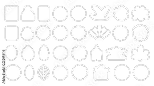 Obraz na płótnie Cookie cutter silhouettes on a white background a collection of baking shapes cu