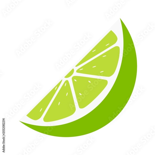 Fresh Lime Fruit Slice Set Vector Illustration Isolated on Transparent Background