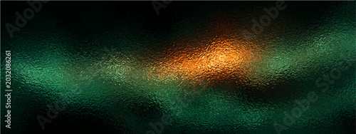 Foto Abstract ethereal light streaks forming swirling pattern with emerald green and warm orange hue, suggesting cosmic nebula or digital art