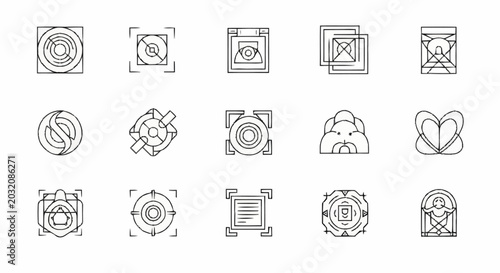 Obraz na płótnie Collection of various icons and symbols.