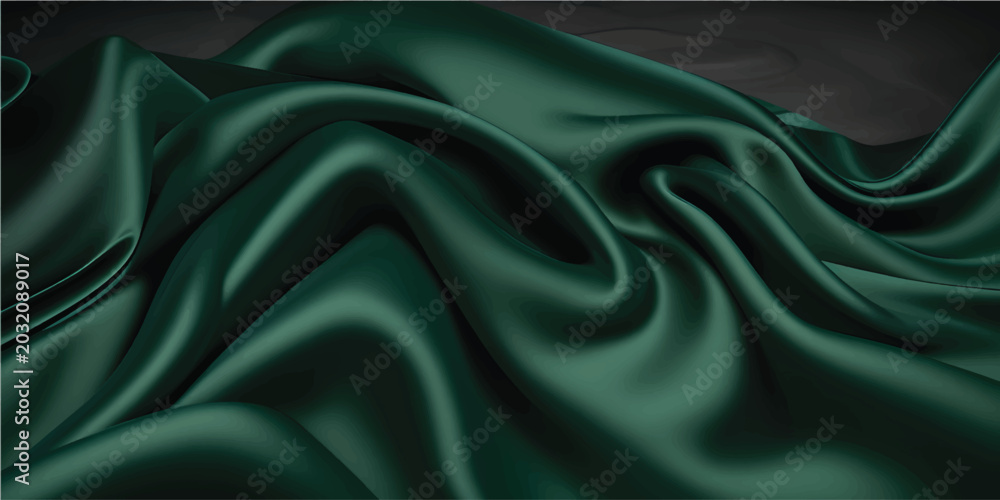 Fototapeta premium Soft fold pattern on green background