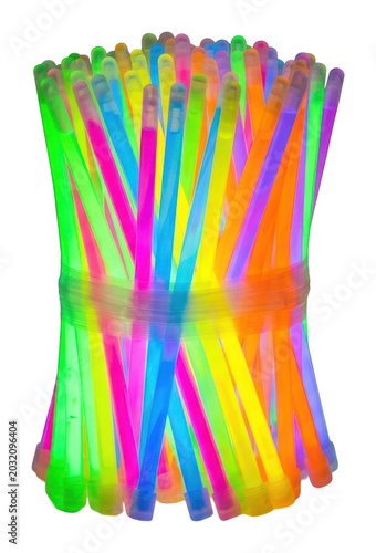 Colorful glow sticks for parties night events fun activities creative displays isolated on transparent background