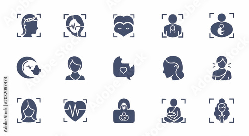 Various Health and Wellness Icons.