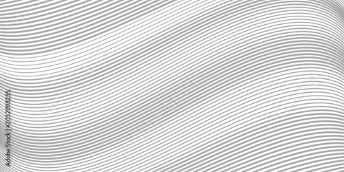 Fotografía Abstract Halftone Black and White Wavy Lines Textured Background with 3D Illusion and Twisting Movement Effect