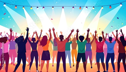 People celebrating at a lively party.