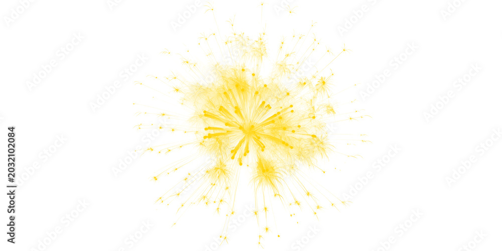 Ταπετσαρία Splash of golden yellow powder exploding in mid-air on transparent background