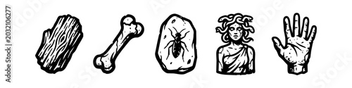 Φωτογραφία Ancient History & Mythology Grunge Vector Icon Set