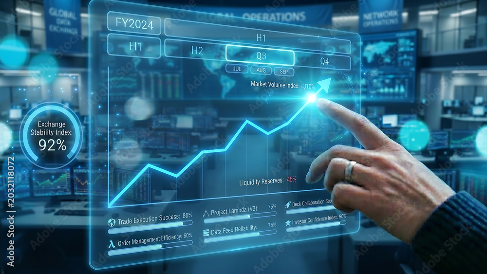 Fototapeta premium Cybersecurity Technology Interface with Digital Data Dashboard