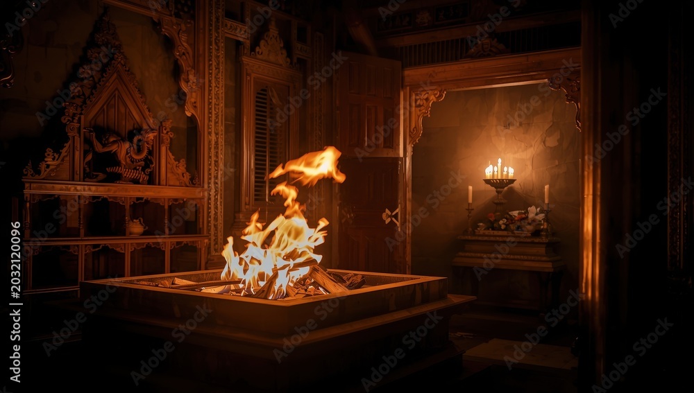 Fototapeta premium intimate view of a crematory's final chamber in Thailand