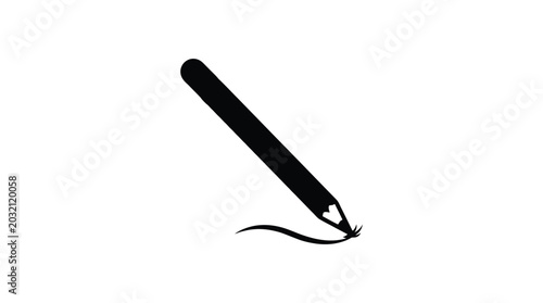 Fotografi Stylus Pen With Curved Tip Black Silhouette