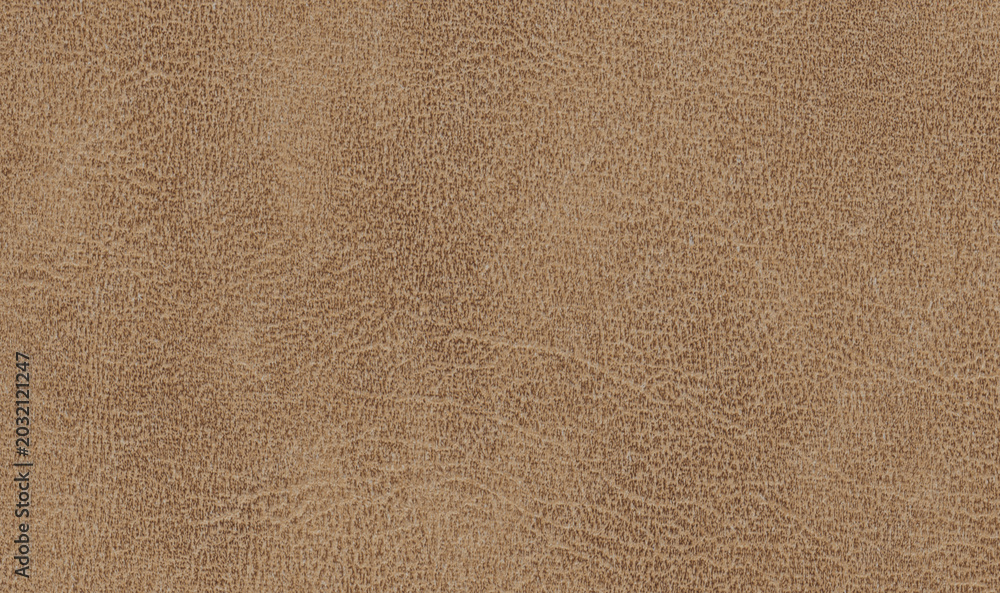 Fototapeta premium Light brown leather texture background, tan distressed faux leather material surface seamless pattern for upholstery, fashion or 3D interior design