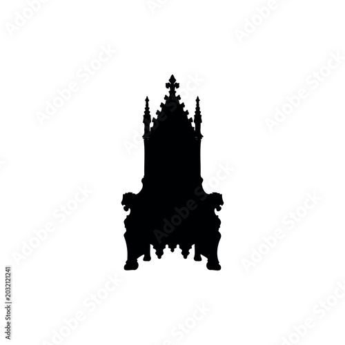 Obraz na plátně Tall dark gothic throne silhouette icon vector illustration.