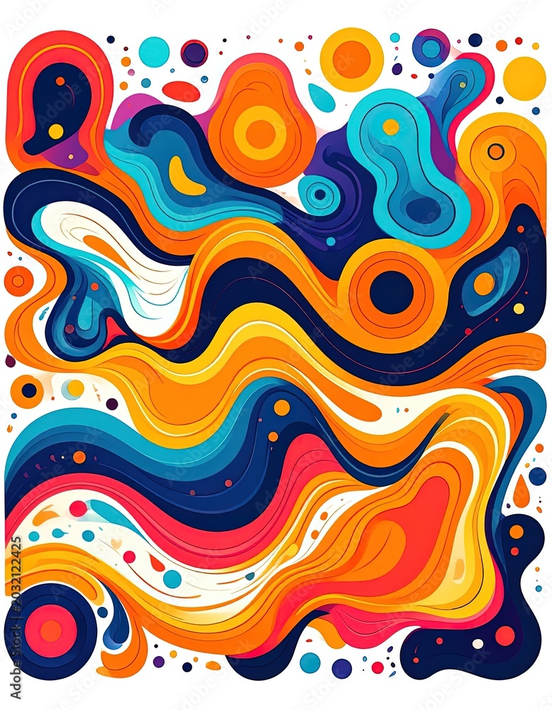 Fototapeta premium Vibrant Abstract Colorful Swirling Patterns.