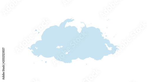 Bilde på lerret Abstract light blue cloud shape isolated on white background paint splash ink blot vector