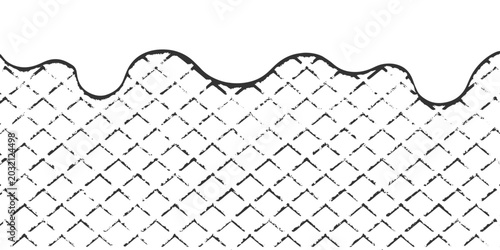 Schilderij op canvas Seamless gray wrought iron fence and gate metal mesh pattern texture design with
