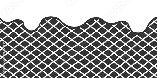 Konstfotografi Seamless black wrought iron fence and gate with lattice geometric pattern design