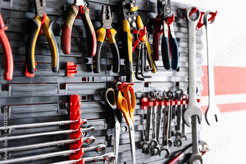 Canvastavla Garage Wall-Mounted Tool Organizer And Auto Mechanic Instruments At The Workplac