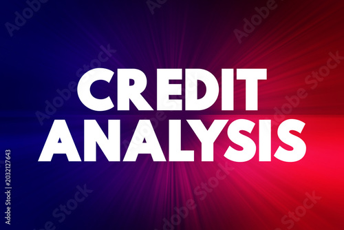 Credit Analysis - method by which one calculates the creditworthiness of a business or organization, text concept background