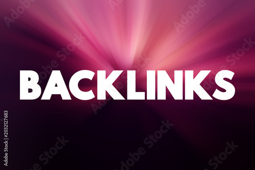 Backlinks is a links created when one website links to another, text concept background