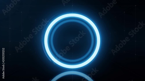 Glowing blue futuristic digital hud loading ring animation