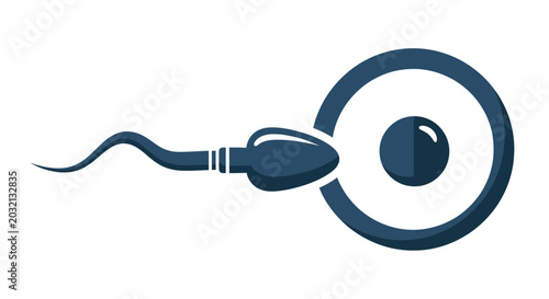 Tableau sur toile Sperm fertilizing egg icon, conception, reproduction, science, medical, abstract