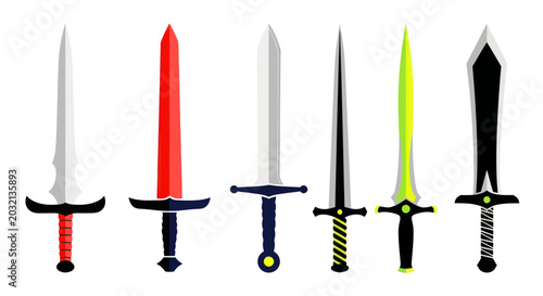 Cuadro en lienzo Fantasy Swords Collection: Medieval Weapons, Game Art, Heroic Blades