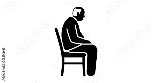 Man sitting on a chair sideways.