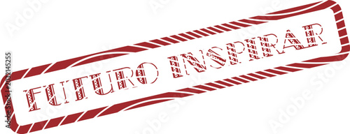Foto Futuro Inspirar Red Rubber Stamp Motivating Future Ideas, Vision, and Transforma