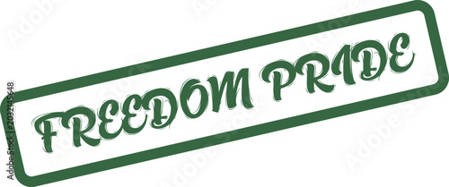 Foto Freedom Pride Rubber Stamp Emblem Representing Personal Dignity and Self Determi