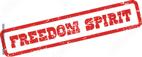 Fotografie Freedom Spirit distressed red stamp vector graphic embodying liberty, independen