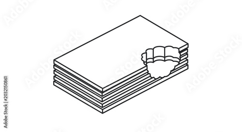 Foto Stack of paper with torn corner