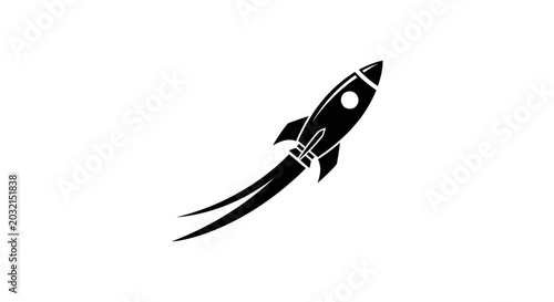Retro Rocket Ship Launching into Space.